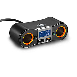 ZNB02 QC3.0 Fast Charge Car Charger Dual USB Car Cigarette Lighter(Orange Light)