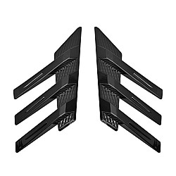 1 Pair Car Rear Windshield Air Cent Shark Fin Decorative Sticker, Bright Black