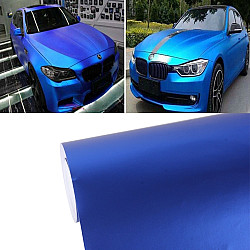1.52m  0.5m Ice Blue Metallic Matte Icy Ice Car Decal Wrap Auto Wrapping Vehicle Sticker Motorcycle Sheet Tint Vinyl Air Bubble Free(Dark Blue)