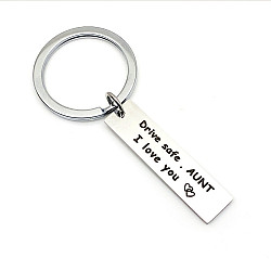 10 PCS C1010 Drive Safe Stainless Steel Tag Keychain 10x40mm(Aunt)