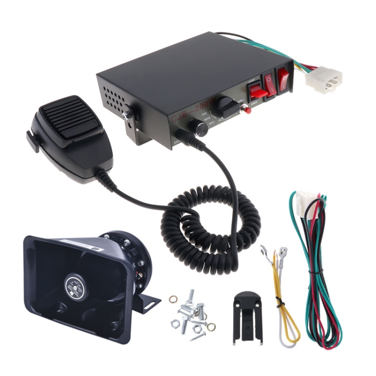 200W 1224V Car Alert Host With Shoutlers 9 Sound Car Alarm Speaker