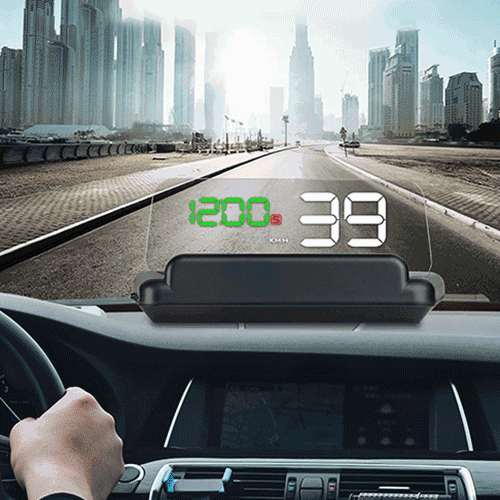 T900 Car GPS HUD Virtual HD Reflection Board Headup Display Speed Driving Distance Time Display Over Speed Voltage Low Voltage Alarm Fatigue DrivingGreen