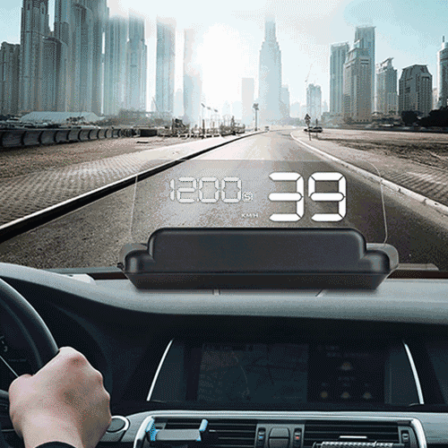 T900 Car GPS HUD Virtual HD Reflection Board Headup Display Speed Driving Distance Time Display Over Speed Voltage Low Voltage Alarm Fatigue DrivingWhite