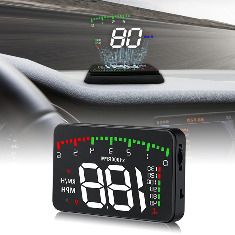 A900 OBD2 35 inch Vehiclemounted Head Up Display Security System Support Car Speed Engine Revolving Speed Display Water Temperature Voltage Driving Mileage