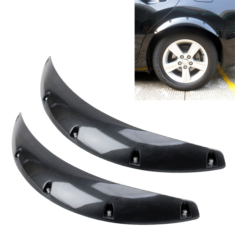 2 PCS 58cm Car Stickers Rubber Round Arc Strips Fender Flares Wheel Eyebrow Decal Sticker(Black)