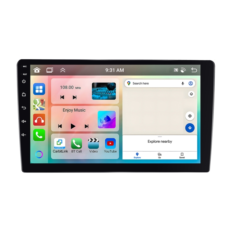 10.1 inch 6+128G Android Universal HD Large Screen Car Bluetooth Player Android GPS Navigation Integrated Machine(Standard)