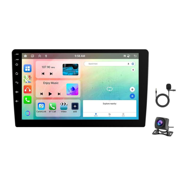 9 Inch Android 4+64G Dual-Butt Large Screen Car Carplay Built-In DAB Car Central Control Integrated Navigation System, Spec: Standard+AHD+Microphone