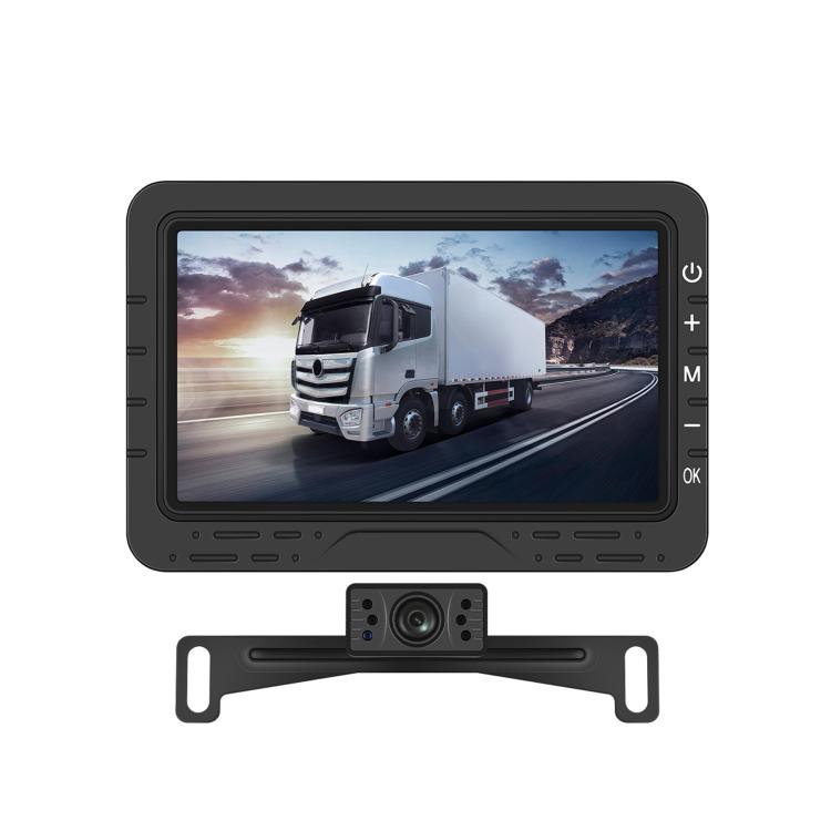 4.3 inch Digital Wireless HD 1 To 1 Reversing Display Car Center Control All-in-One Machine, Spec: With Long License Plate Holder North America