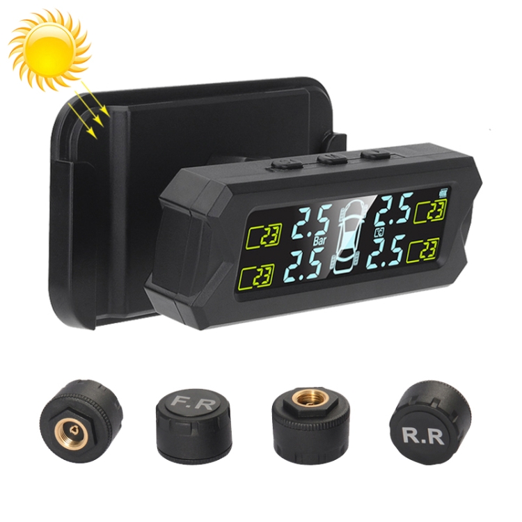 Car High Precision Solar Charging Tire Pressure Monitoring System TPMS External Voice Sensor