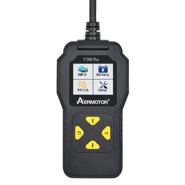 AERMOTOR V200PRO Car Troubleshooter Engine Inspection Scanner Readout Card ELM327 Battery Inspection ToolBlack