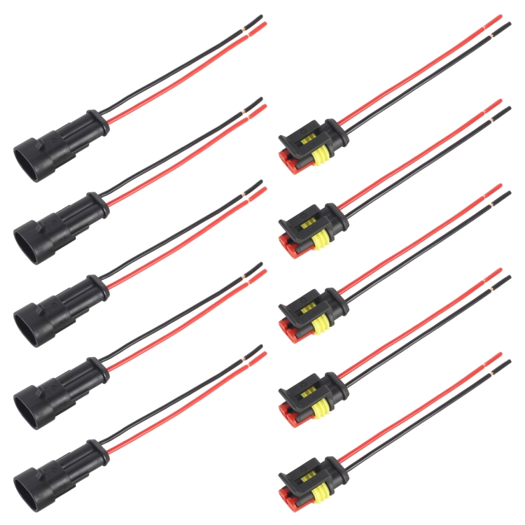 10pcs 2P Car Waterproof Plug Car Connector PlugIn Length10cm
