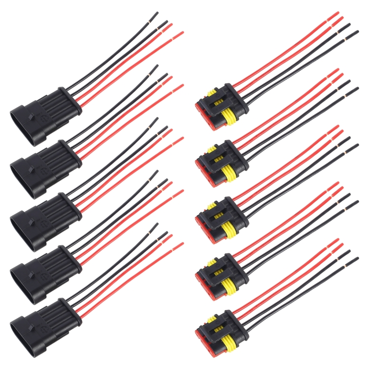 10pcs 4P Car Waterproof Plug Car Connector PlugIn Length10cm