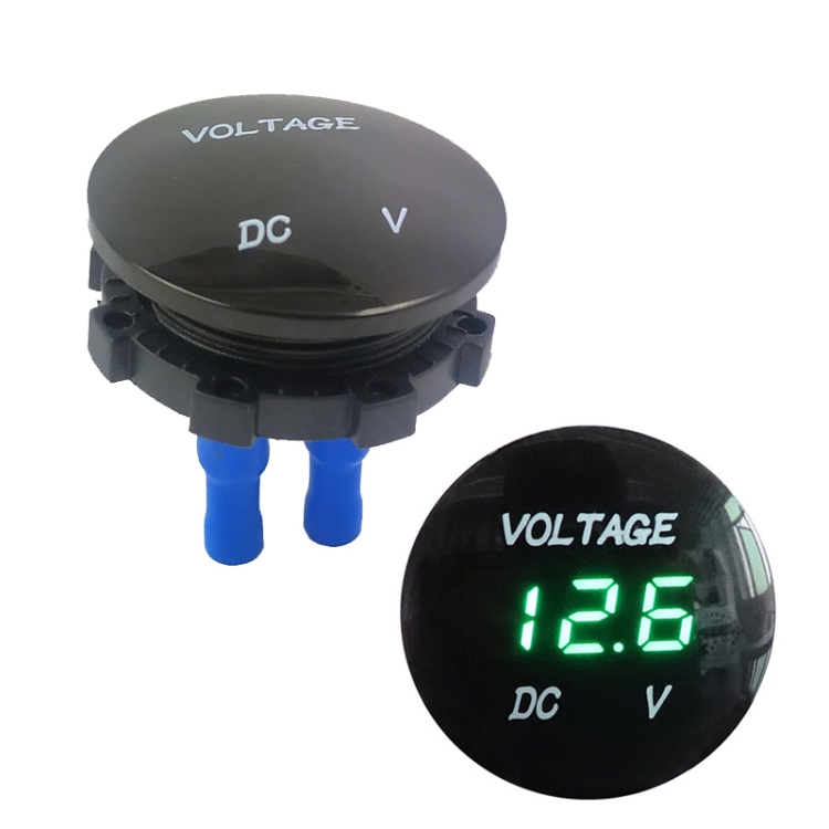 DC1224V Automotive Battery DC Digital Display Voltage Meter Modified Measuring InstrumentGreen Light