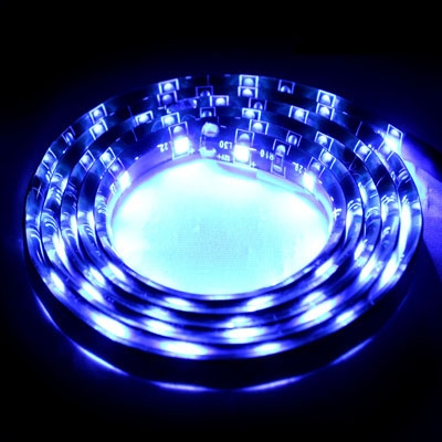 1 7W Blue Light 60 LED 3528 SMD Waterproof Flexible Car Strip Light DC 12V Length 1m