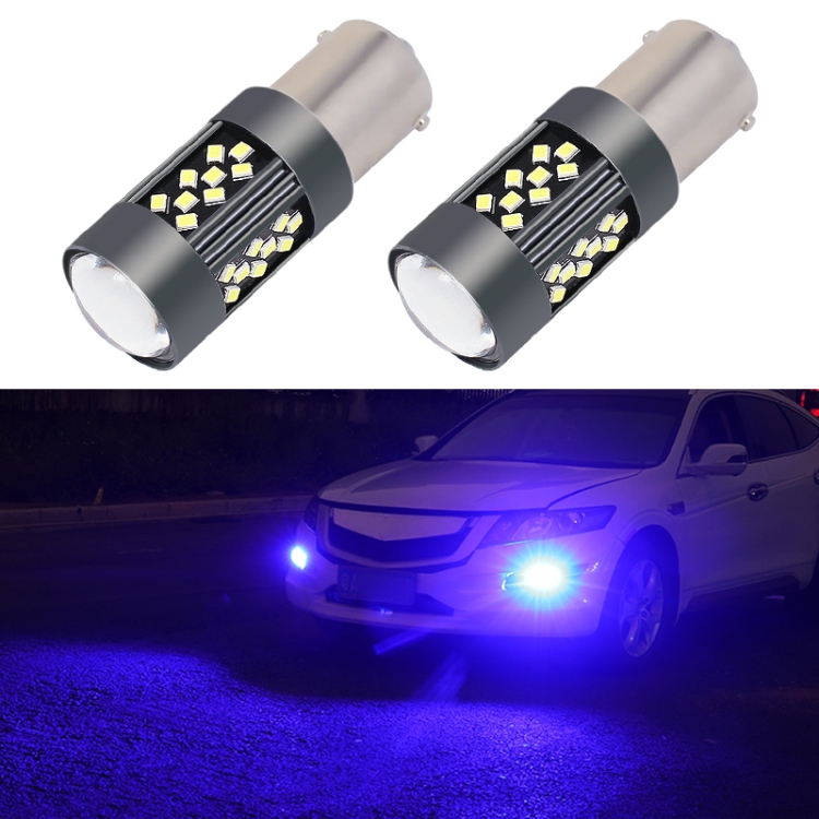 1 Pair 1156 12V 7W Continuous Car LED Fog Light Blue Light
