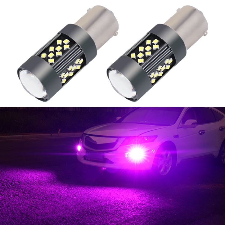 1 Pair 1156 12V 7W Continuous Car LED Fog Light Purple Light