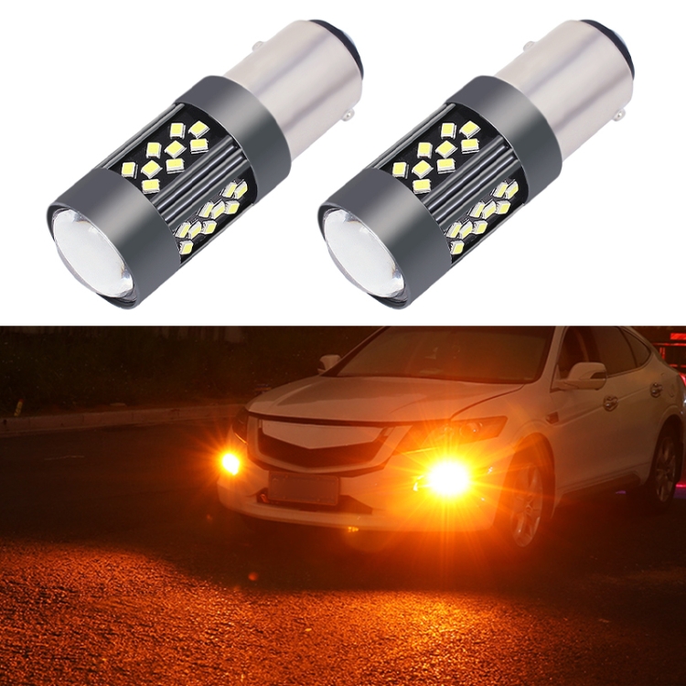 1 Pair 1157 12V 7W Strobe Car LED Fog Light Orange Light