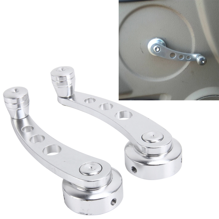 1 Pair Universal Car Wagon Door Window Crank Handle Winder Manual Door Crank Handle Window Winders(Silver)