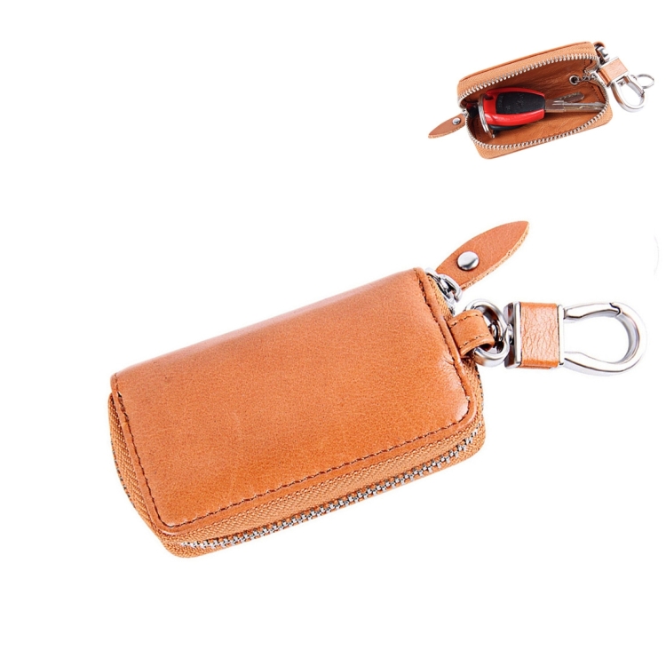 Universal Pure Cow Leather Waist Hanging Zipper Wallets Key Holder Bag (No Include Key)