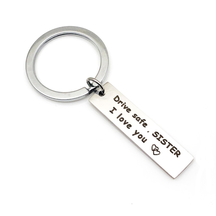 10 PCS C1010 Drive Safe Stainless Steel Tag Keychain 10x40mm(Sister)