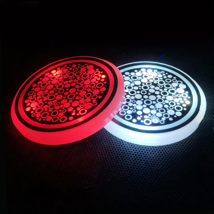 1 Pair 68mm LED Smart Light-Emitting Coaster Light Car Cup Slot Atmosphere Light(Star)