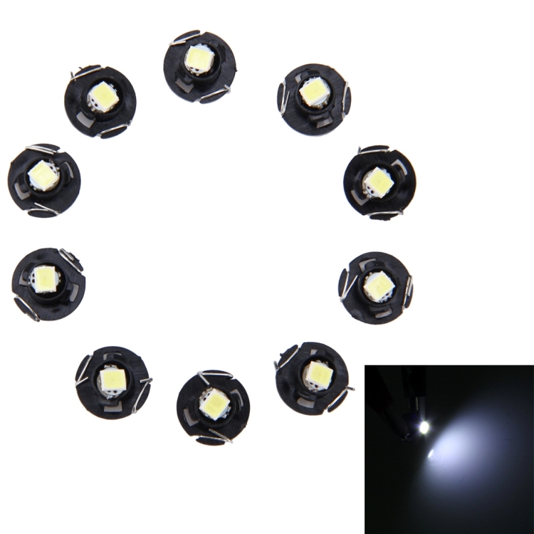 10 PCS 0 5W T4 2 Wedge Instrument Panel LED Light Dashboard Gauge Cluster Indicator Lamp Bulb White Light