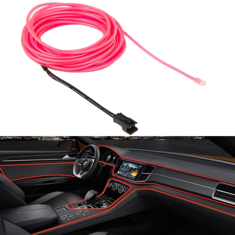 Waterproof Round Flexible Car Strip Light with Driver for Car Decoration Length 5m Pink