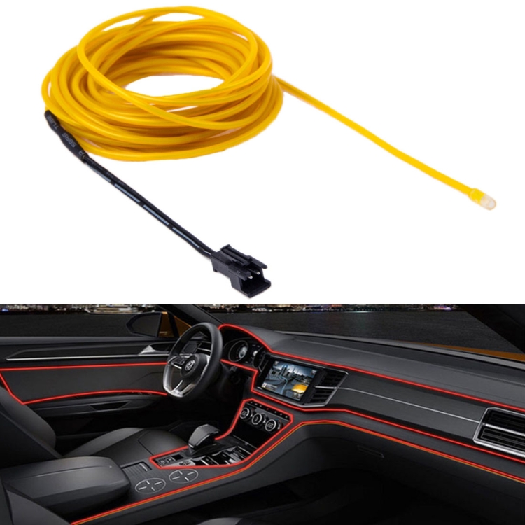 Waterproof Round Flexible Car Strip Light with Driver for Car Decoration Length 5m Yellow
