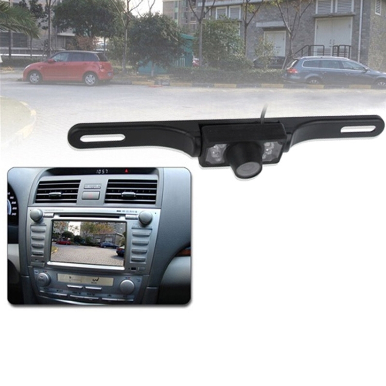 6 LED IR Infrared Waterproof Night Vision Wireless License Plate Frame Astern Backsight Rear View Camera, Support Installed in Car DVD Navigator or Car Monitor, Wide Viewing Angle: 140 degree (WD001)(Black)