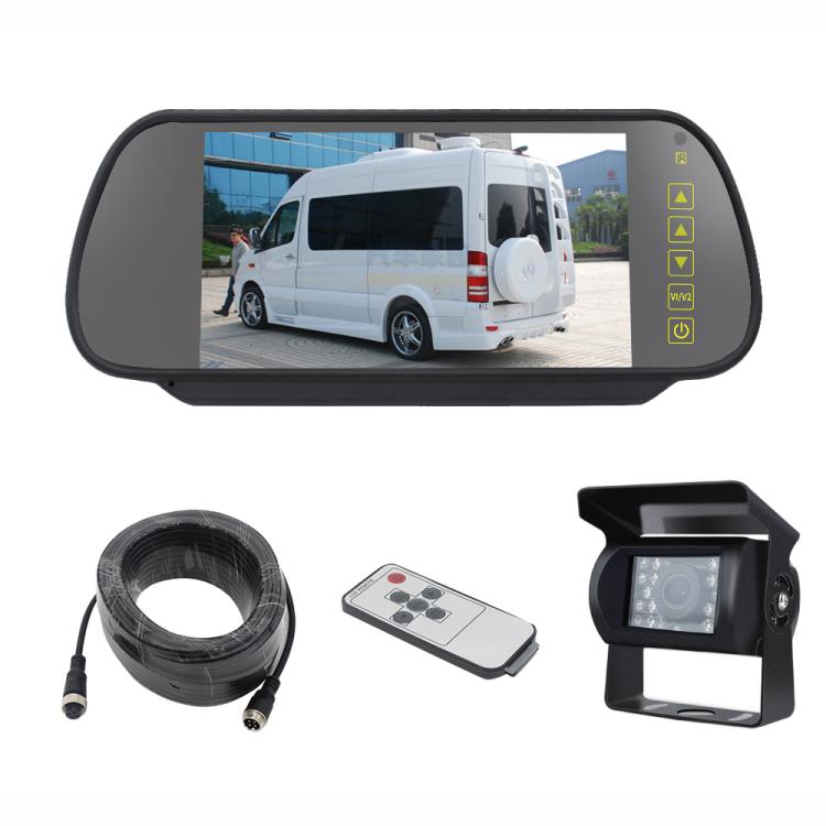 7 inch IPS HD Screen AHD Touch Button Car Reversing Rearview Camera Monitor Kit(Black)