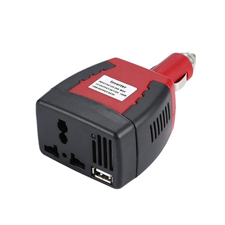 75W Car Inverter Voltage Conversion USB Port Charger Color 12V To 220V 2 1A Black