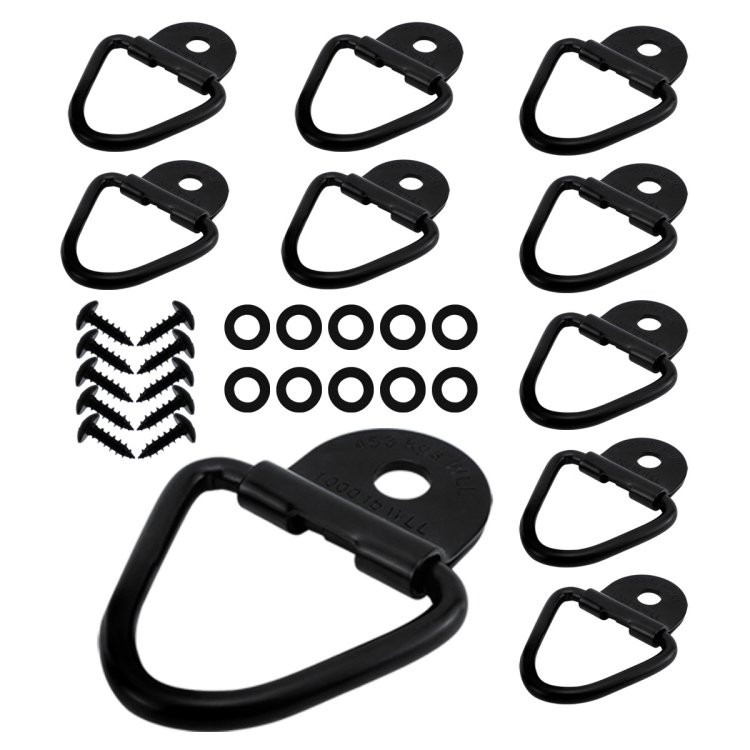 10pcs /Set Trailer ATV Bolt-on Hook Truck Cargo Tie-down Ring