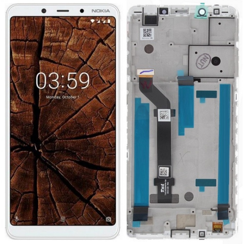 Nokia 3 1 Plus LCD Screen With Frame White