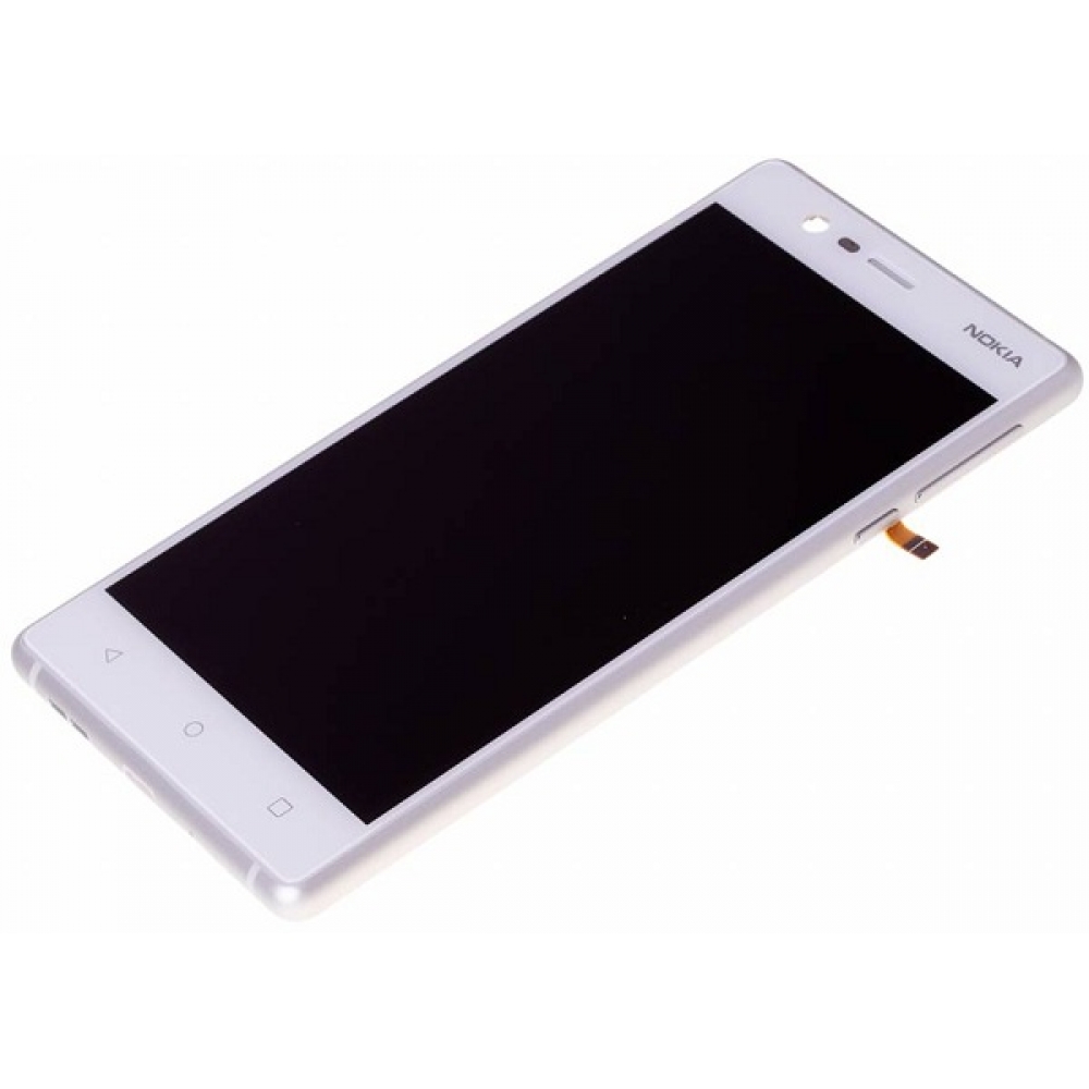Nokia 3 LCD Screen With Front Housing White
