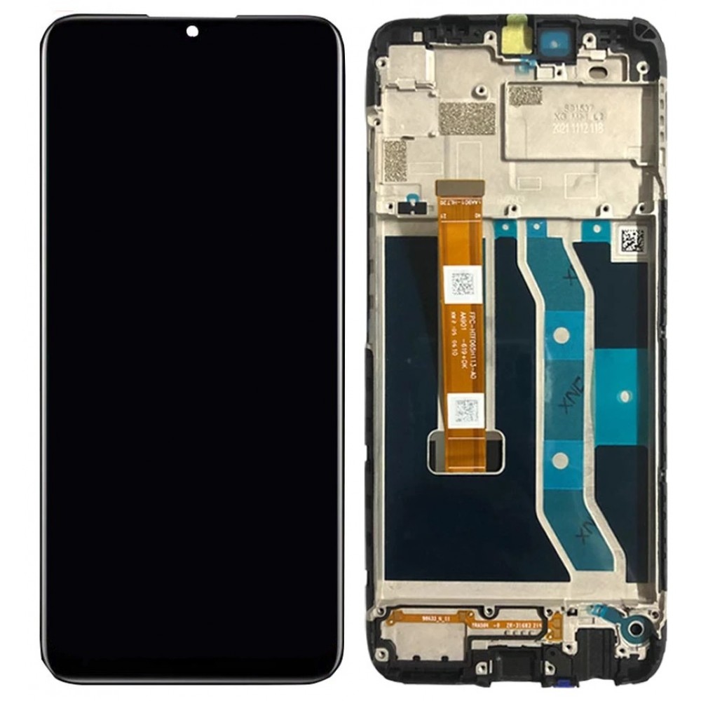 Realme C25s LCD Screen With Frame - Black