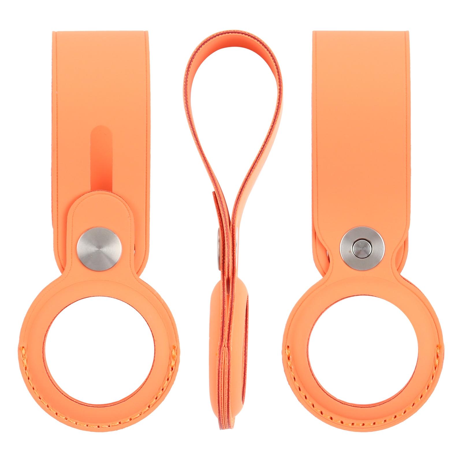 Anti-scratch Polyurethane Case Cover with Hang Loop for AirTag 2nd Gen / AirTag 1st Gen(Orange)